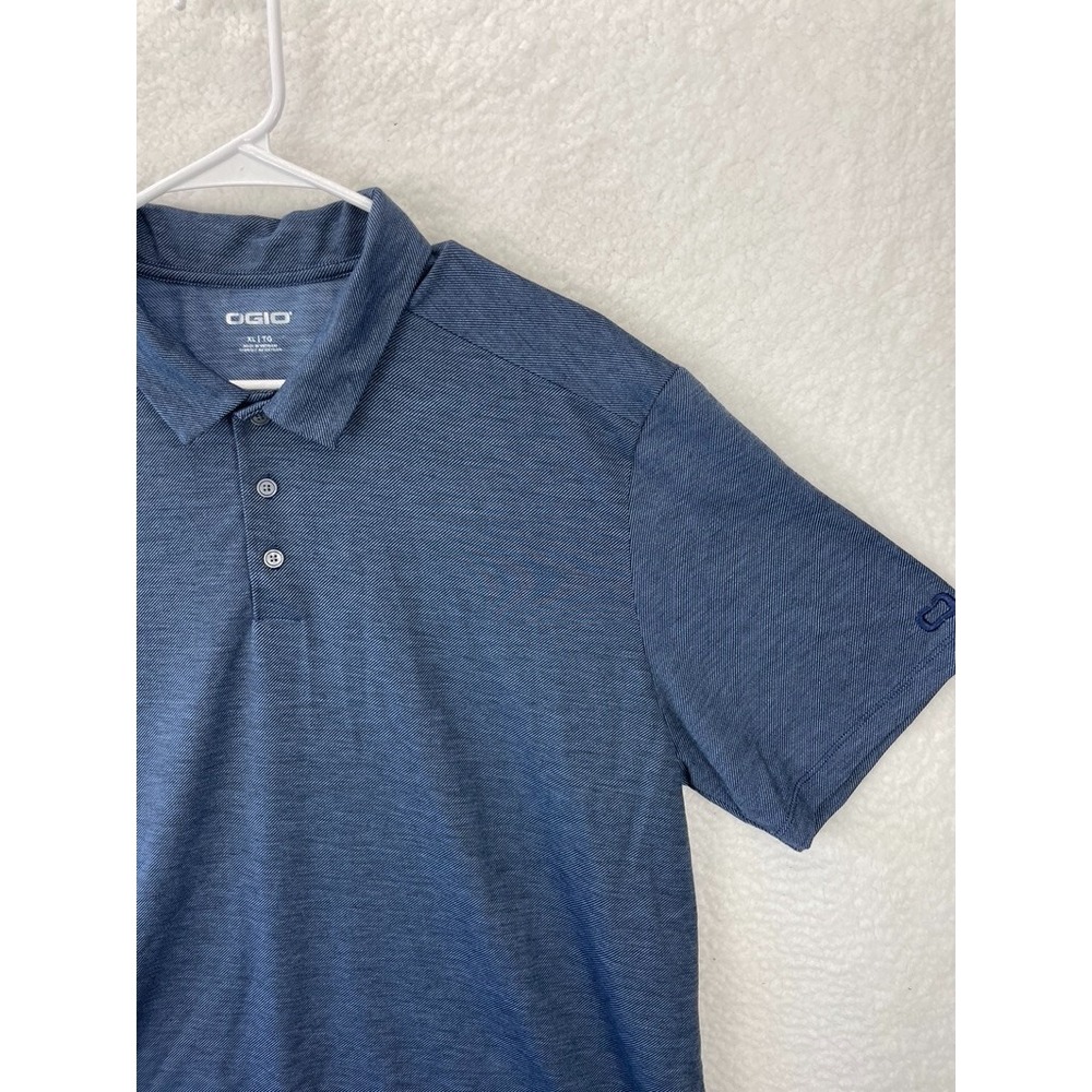 OGIO Performance Golf Polo Shirts Mens Lot 2 L XL Blue Stretch Short Sleeve - Picture 5 of 10